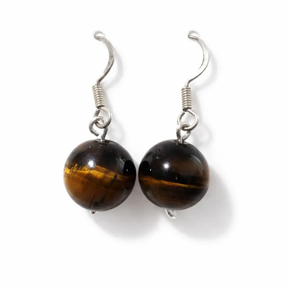 Tiger’s Eye Protection Earrings – Confidence & Grounding Crystal Jewelry